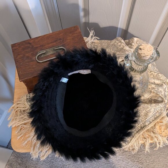 Capelli Vintage Rabbit Fur Blend Black Bucket Hat - Picture 4 of 4
